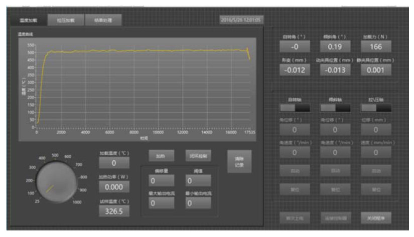高溫拉力91免费看片软件溫度加載控製控製界麵